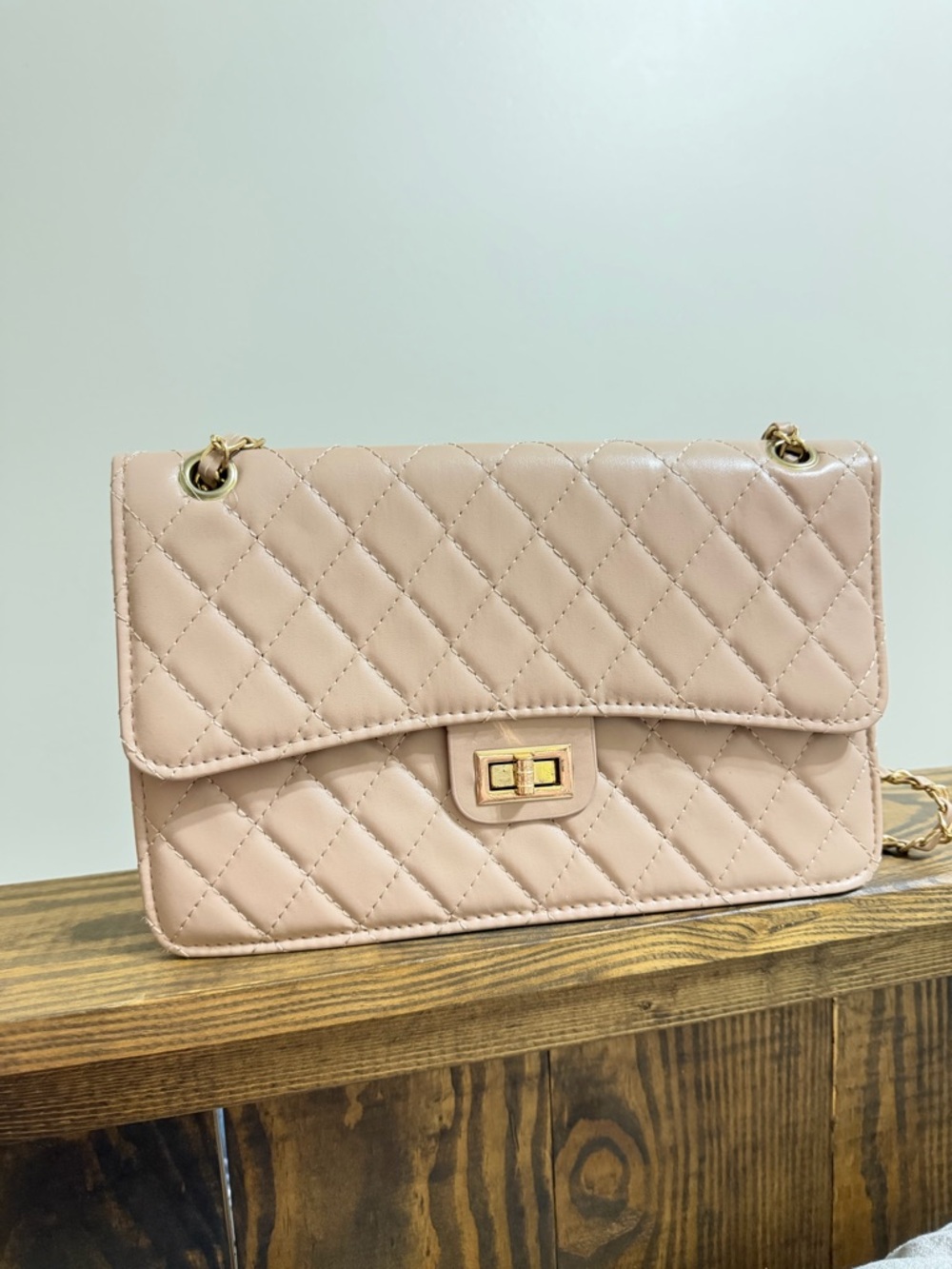 Charlotte Russe Quilted Shoulder Bag in Blush